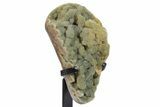 Sparkling Green Druzy Quartz Formation on Metal Stand #357201-3